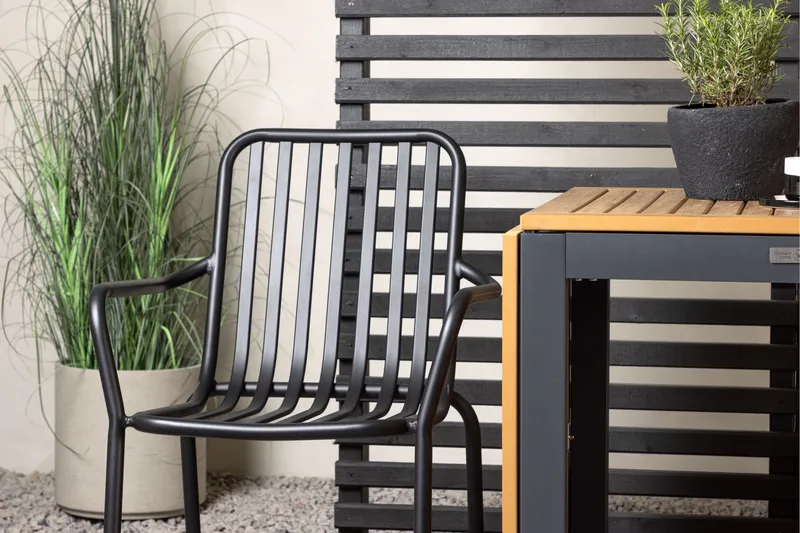 Diego Matgrupp Utomhus 70 cm + 2 st Peking Karmstolar - Svart/Brun - Utemöbler & utemiljö - Utegrupp - Matgrupp utomhus