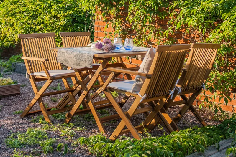 Finlay Matgrupp Utomhus 110x75 cm + 4 Utestolar - Akacia - Utemöbler & utemiljö - Utegrupp - Matgrupp utomhus