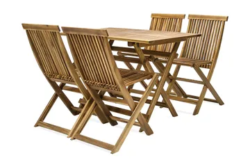 Finlay Matgrupp Utomhus 110x75 cm + 4 Utestolar - Akacia - Utemöbler & utemiljö - Utegrupp - Matgrupp utomhus