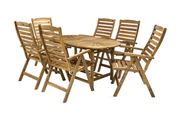 Finlay Matgrupp Utomhus Oval + 6 Positionsstolar - Akacia - Utemöbler & utemiljö - Utegrupp - Matgrupp utomhus