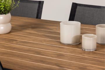 Matgrupp Utomhus Garcia 200 cm Rektangulär med 6 Alina Utestolar - Svart - Utemöbler & utemiljö - Utegrupp - Matgrupp utomhus