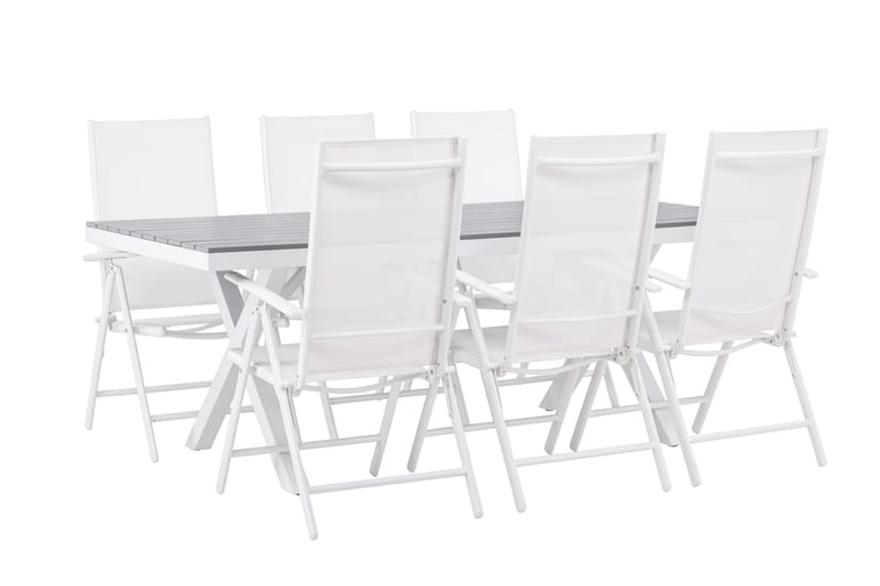 Garcia Matgrupp Utomhus 200 cm + 6 st Break Positionsstolar - Vit/Grå - Utemöbler & utemiljö - Utegrupp - Matgrupp utomhus