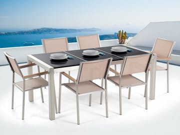 Grosseto Trädgårdsmöbelset Med Utebord+6 Utestolar - Svart - Utemöbler & utemiljö - Utegrupp - Matgrupp utomhus