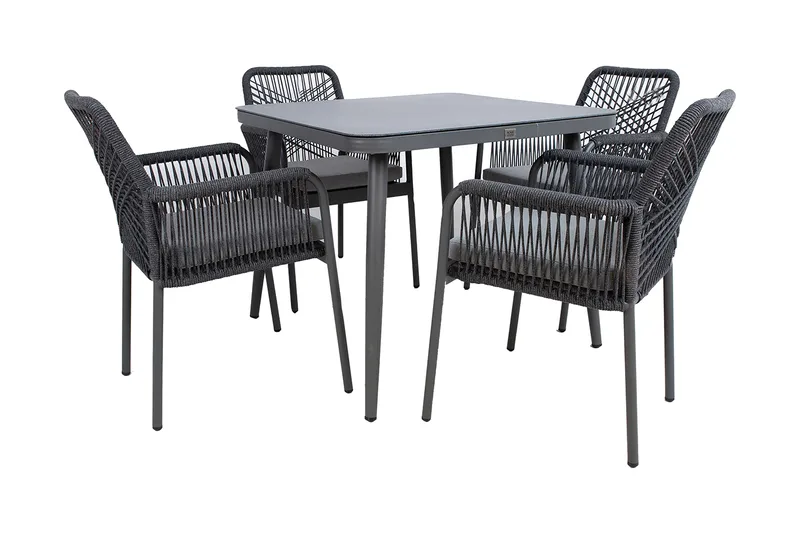 Hela Matgrupp Utomhus med 4 Utestolar