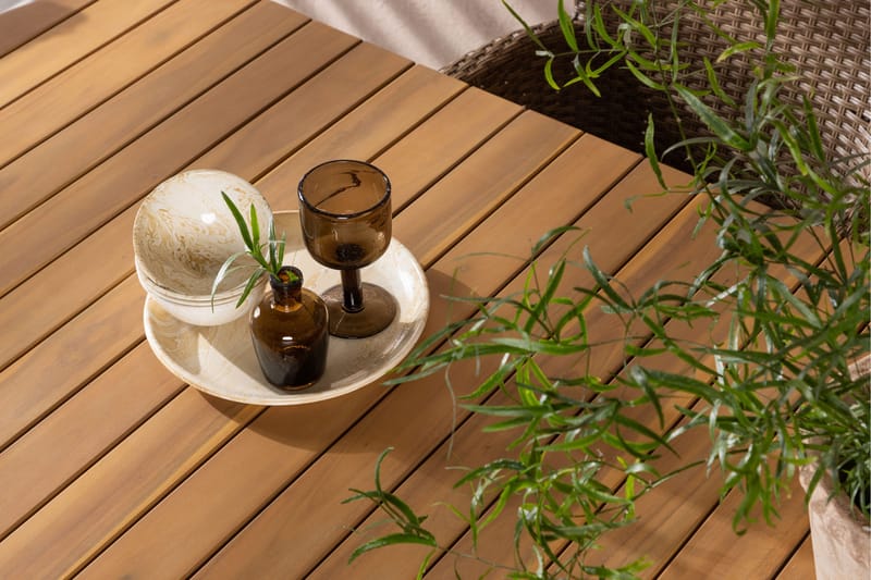 Holmbeck Matgrupp Utomhus 200 cm + 6 st Malina Karmstolar - Brun - Utemöbler & utemiljö - Utegrupp - Matgrupp utomhus