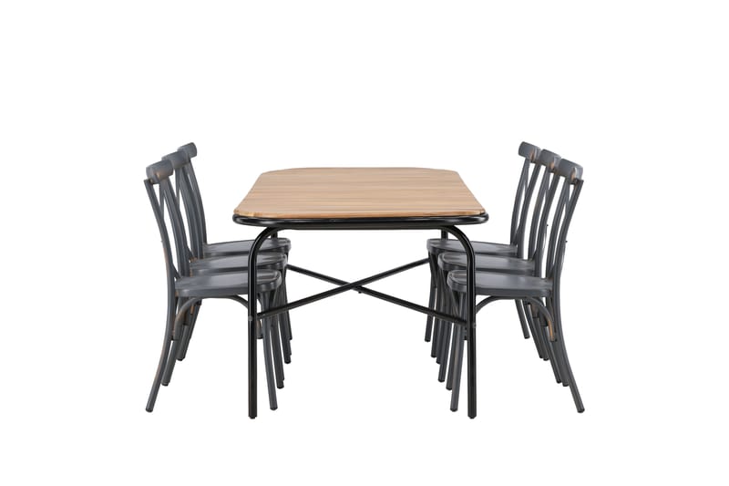 Holmbeck Matgrupp Utomhus 200 cm + 6 st Tablas Matstolar - Brun/Mörkgrå - Utemöbler & utemiljö - Utegrupp - Matgrupp utomhus