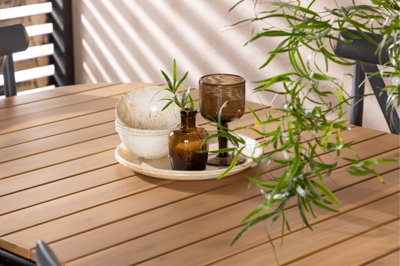 Holmbeck Matgrupp Utomhus 200 cm + 6 st Tablas Matstolar - Brun/Mörkgrå - Utemöbler & utemiljö - Utegrupp - Matgrupp utomhus