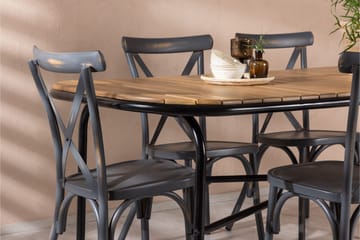 Holmbeck Matgrupp Utomhus 200 cm + 6 st Tablas Matstolar - Brun/Mörkgrå - Utemöbler & utemiljö - Utegrupp - Matgrupp utomhus