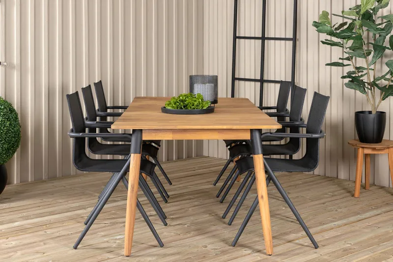 Julian Matgrupp 210cm + 6 Alina Matstolar Brun - Brun - Utemöbler & utemiljö - Utegrupp - Matgrupp utomhus