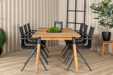 Julian Matgrupp 210cm + 6 Alina Matstolar Brun - Brun - Utemöbler & utemiljö - Utegrupp - Matgrupp utomhus