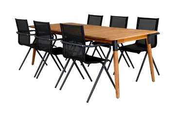 Julian Matgrupp 210cm + 6 Alina Matstolar Brun - Brun - Utemöbler & utemiljö - Utegrupp - Matgrupp utomhus