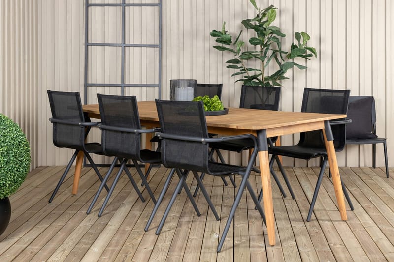 Julian Matgrupp 210cm + 6 Alina Matstolar Brun - Brun - Utemöbler & utemiljö - Utegrupp - Matgrupp utomhus
