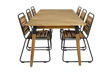 Julian Matgrupp 210cm + 6 Bois Matstolar Svart/Grå - Svart/Grå - Utemöbler & utemiljö - Utegrupp - Matgrupp utomhus