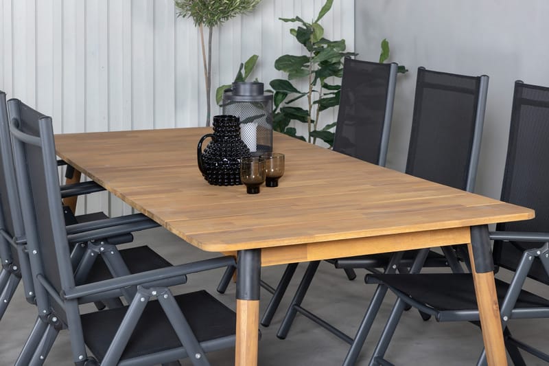 Julian Matgrupp 210cm + 6 Break Positionsstolar Svart - Svart - Utemöbler & utemiljö - Utegrupp - Matgrupp utomhus