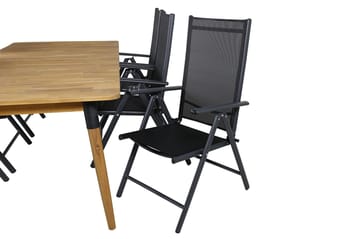 Julian Matgrupp 210cm + 6 Break Positionsstolar Svart - Svart - Utemöbler & utemiljö - Utegrupp - Matgrupp utomhus