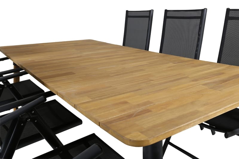 Julian Matgrupp 210cm + 6 Break Positionsstolar Svart - Svart - Utemöbler & utemiljö - Utegrupp - Matgrupp utomhus