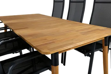 Julian Matgrupp 210cm + 6 Copacabana Reclinerstolar Svart/Br - Svart/Brun - Utemöbler & utemiljö - Utegrupp - Matgrupp utomhus