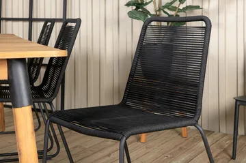 Julian Matgrupp 210cm + 6 Lindos Stapelbara Matstolar Brun/V - Brun/Vit - Utemöbler & utemiljö - Utegrupp - Matgrupp utomhus