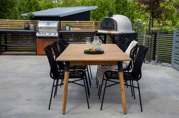 Julian Matgrupp 210cm + 6 Matstolar Svart/Brun - Svart/Brun - Utemöbler & utemiljö - Utegrupp - Matgrupp utomhus