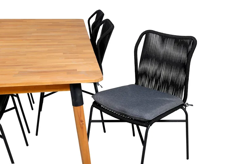 Julian Matgrupp 210cm + 6 Matstolar Svart/Brun - Svart/Brun - Utemöbler & utemiljö - Utegrupp - Matgrupp utomhus