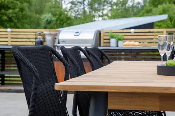 Julian Matgrupp 210cm + 6 Matstolar Svart/Brun - Svart/Brun - Utemöbler & utemiljö - Utegrupp - Matgrupp utomhus