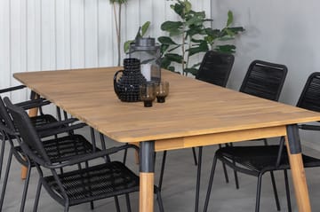 Julian Matgrupp Utomhus 210cm + 6 Lindos Karmstolar - Svart/Natur - Utemöbler & utemiljö - Utegrupp - Matgrupp utomhus