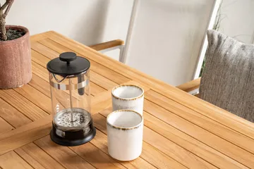 Kenya Matgrupp 120x70 cm + 4 Texas Chair - Vit/Brun - Utemöbler & utemiljö - Utegrupp - Matgrupp utomhus