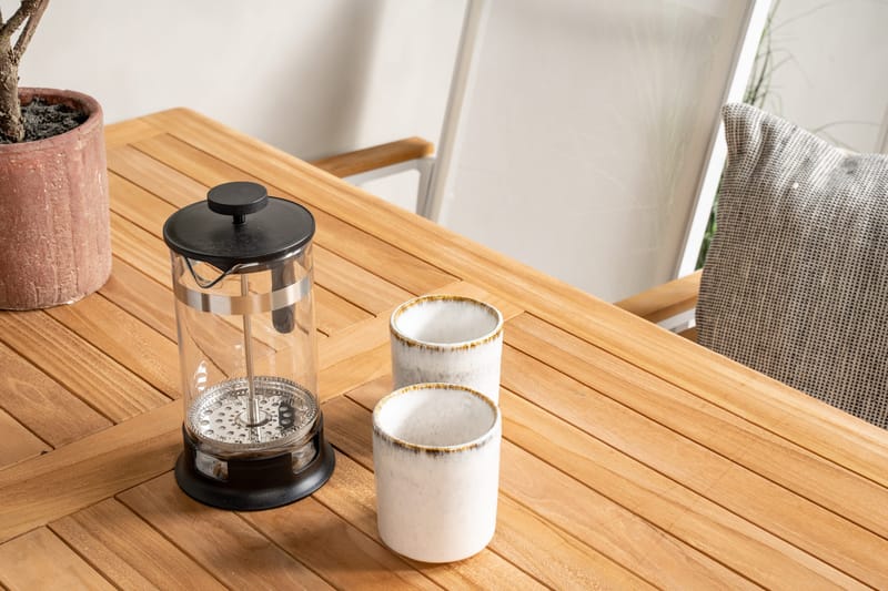 Kenya Matgrupp 120x70 cm + 4 Texas Chair - Vit/Brun - Utemöbler & utemiljö - Utegrupp - Matgrupp utomhus