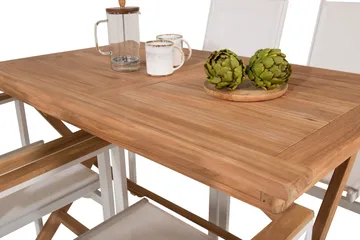 Kenya Matgrupp 120x70 cm + 4 Texas Chair - Vit/Brun - Utemöbler & utemiljö - Utegrupp - Matgrupp utomhus