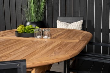 Kenya Matgrupp Utomhus 180-240x120 cm + 6 Levels Stapelbar Stol - Svart/Brun - Utemöbler & utemiljö - Utegrupp - Matgrupp utomhus