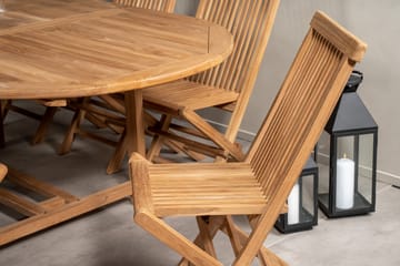 Kenya Matgrupp Utomhus 180-240x120 cm + 8 Kenya Hopfällbar Stol - Brun - Utemöbler & utemiljö - Utegrupp - Matgrupp utomhus