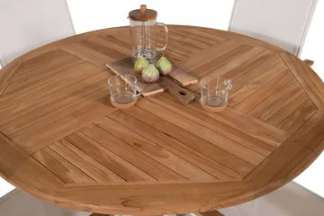 Kenya Matgrupp Utomhus Rund 120 cm + 4 Texas Chair - Vit/Brun - Utemöbler & utemiljö - Utegrupp - Matgrupp utomhus