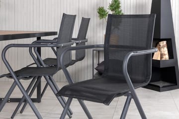 Khung Matgrupp Utomhus 200cm + 6 Alina Matstolar - Svart/Natur - Utemöbler & utemiljö - Utegrupp - Matgrupp utomhus