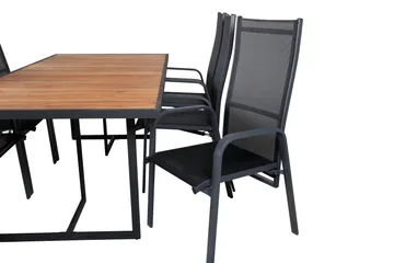 Khung Matgrupp Utomhus 200cm + 6 Copacabana Reclinerstolar - Vit - Utemöbler & utemiljö - Utegrupp - Matgrupp utomhus