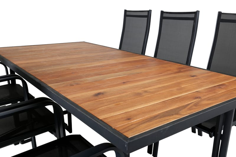 Khung Matgrupp Utomhus 200cm + 6 Copacabana Reclinerstolar - Vit - Utemöbler & utemiljö - Utegrupp - Matgrupp utomhus