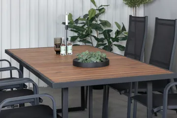 Khung Matgrupp Utomhus 200cm + 6 Copacabana Reclinerstolar - Vit - Utemöbler & utemiljö - Utegrupp - Matgrupp utomhus