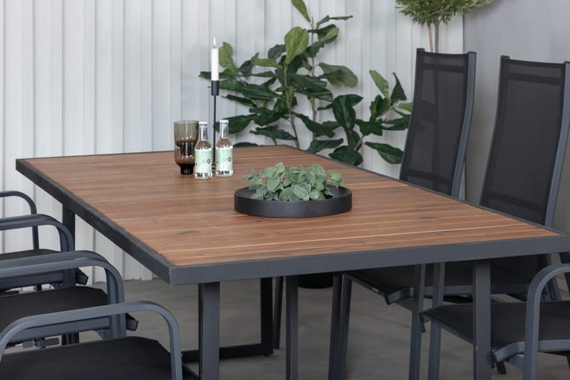 Khung Matgrupp Utomhus 200cm + 6 Copacabana Reclinerstolar - Vit - Utemöbler & utemiljö - Utegrupp - Matgrupp utomhus