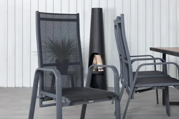 Khung Matgrupp Utomhus 200cm + 6 Copacabana Reclinerstolar - Vit - Utemöbler & utemiljö - Utegrupp - Matgrupp utomhus