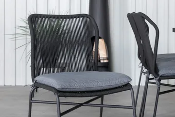 Khung Matgrupp Utomhus 200cm + 6 Julian Matstolar - Svart/Brun - Utemöbler & utemiljö - Utegrupp - Matgrupp utomhus