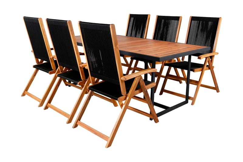 Khung Matgrupp Utomhus 200cm + 6 Little John Matstolar - Vit - Utemöbler & utemiljö - Utegrupp - Matgrupp utomhus