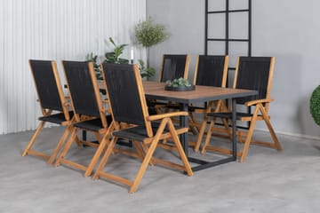 Khung Matgrupp Utomhus 200cm + 6 Little John Matstolar - Vit - Utemöbler & utemiljö - Utegrupp - Matgrupp utomhus