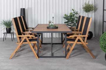 Khung Matgrupp Utomhus 200cm + 6 Little John Matstolar - Vit - Utemöbler & utemiljö - Utegrupp - Matgrupp utomhus