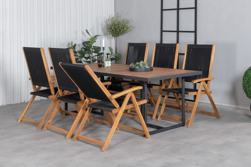 Khung Matgrupp Utomhus 200cm + 6 Little John Matstolar - Vit - Utemöbler & utemiljö - Utegrupp - Matgrupp utomhus