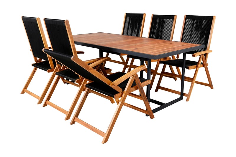 Khung Matgrupp Utomhus 200cm + 6 Little John Matstolar - Vit - Utemöbler & utemiljö - Utegrupp - Matgrupp utomhus