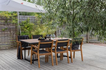Khung Matgrupp Utomhus 200cm + 6 Venice Stapelbara Matstolar - Svart - Utemöbler & utemiljö - Utegrupp - Matgrupp utomhus
