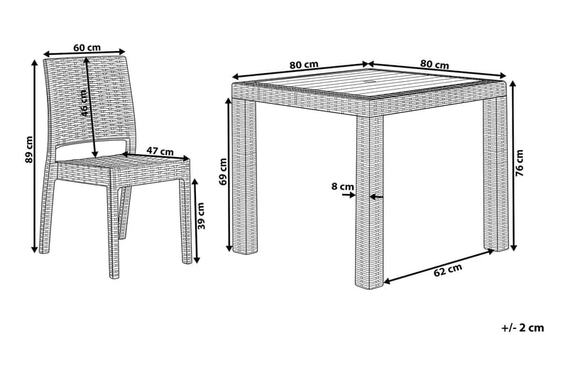 Knockytoul Trädgårdsmöbelset med 4 Utestolar - Grå - Utemöbler & utemiljö - Utegrupp - Matgrupp utomhus