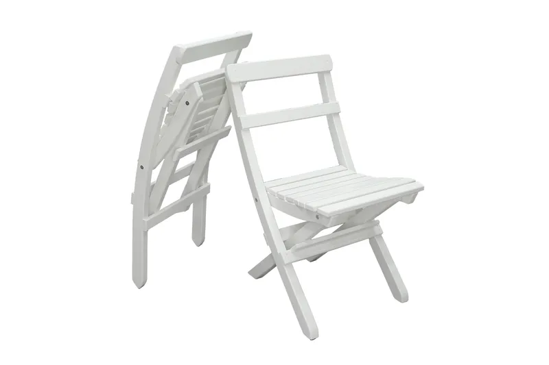 Larios Matgrupp Utomhus + 2 Ihoppfällbara Utestolar + Bänk Utomhus - Vit - Utemöbler & utemiljö - Utegrupp - Matgrupp utomhus