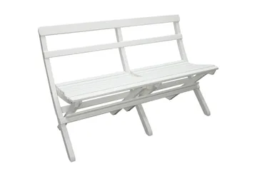 Larios Matgrupp Utomhus + 2 Ihoppfällbara Utestolar + Bänk Utomhus - Vit - Utemöbler & utemiljö - Utegrupp - Matgrupp utomhus