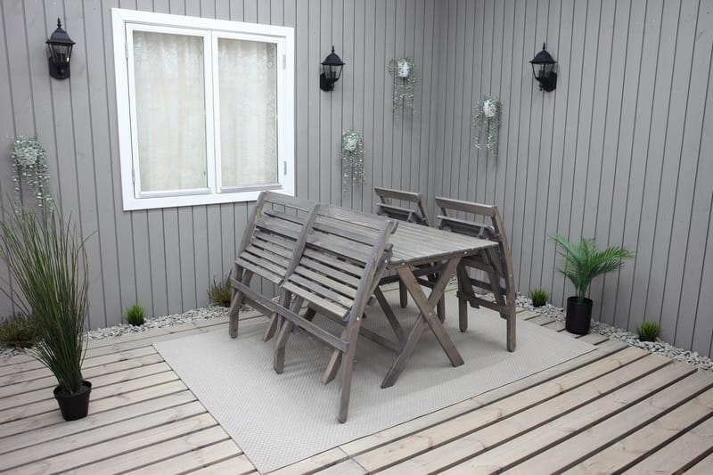 Larios Matgrupp Utomhus 76 cm + 2 Matstolar Utomhus + Bänk Utomhus - Grå - Utemöbler & utemiljö - Utegrupp - Matgrupp utomhus