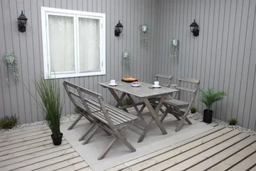 Larios Matgrupp Utomhus 76 cm + 2 Matstolar Utomhus + Bänk Utomhus - Grå - Utemöbler & utemiljö - Utegrupp - Matgrupp utomhus